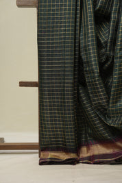 Green Raw Silk Saree - SRGRSS982
