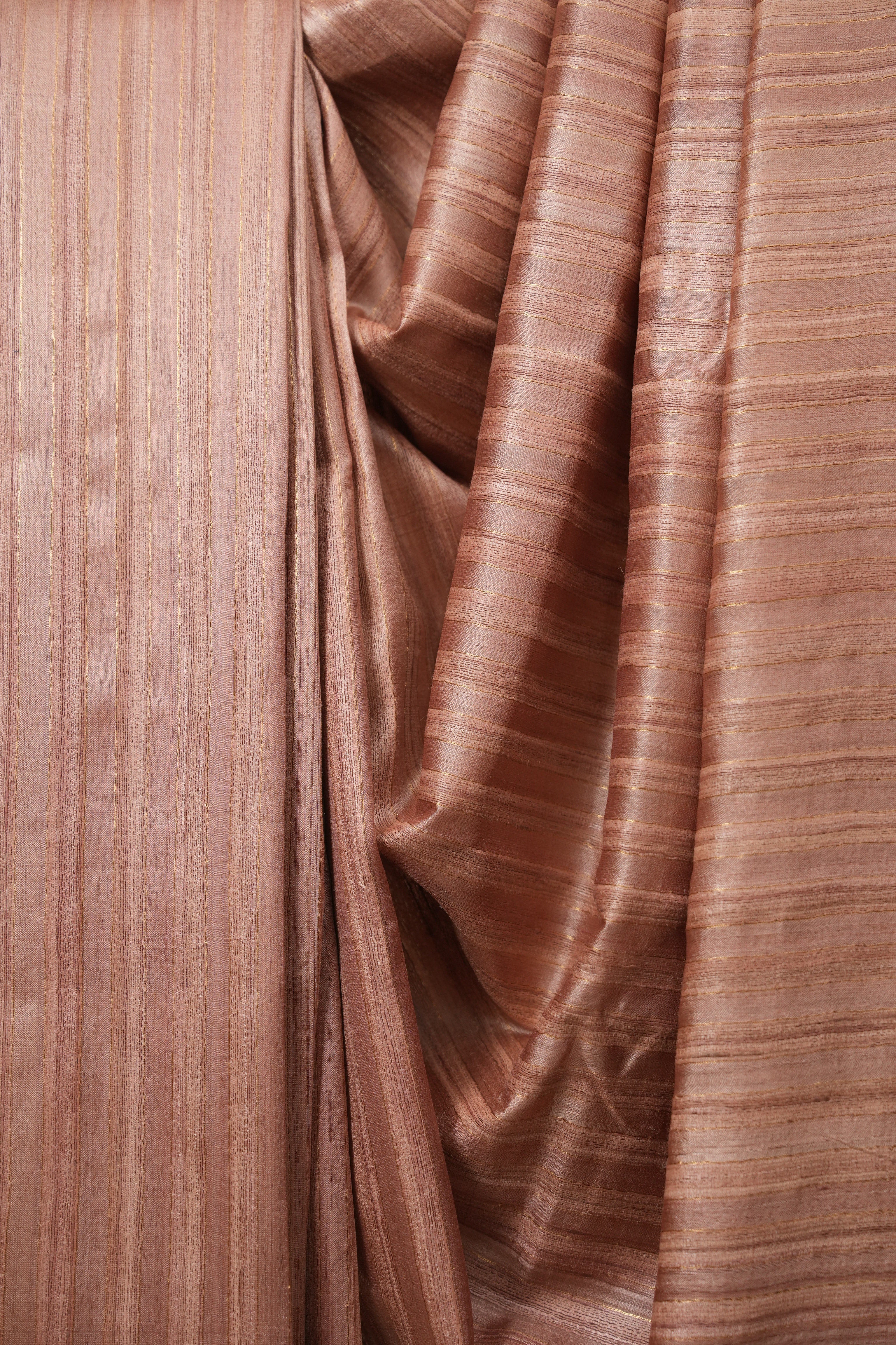 Rose Gold Tussar Silk Saree - SRRGTSS1940