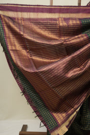 Green Raw Silk Saree - SRGRSS982