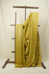 Lemon Yellow Tussar Silk Saree - SRYTSS1942