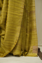 Lemon Yellow Tussar Silk Saree - SRYTSS1942