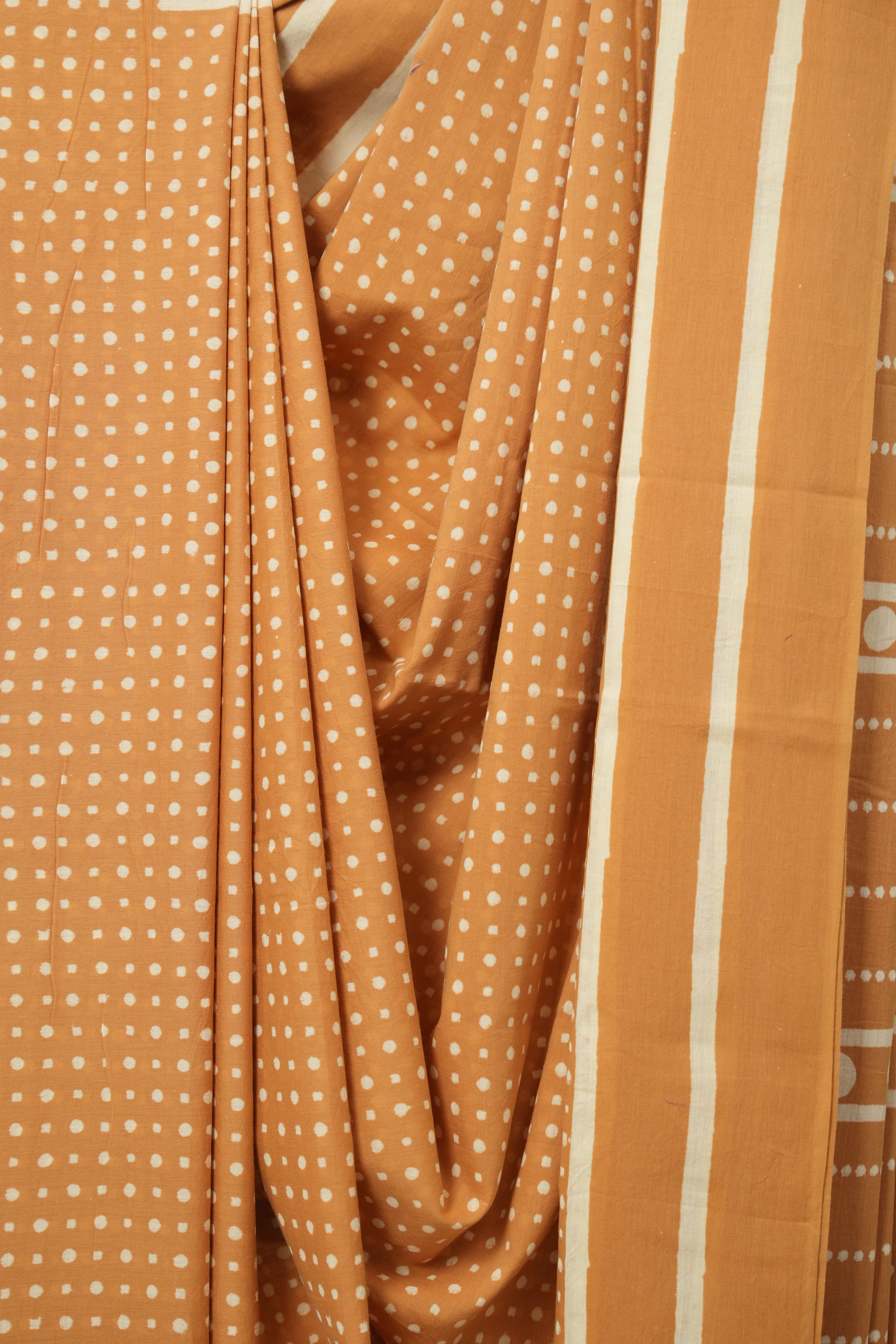 Orange HBP Cotton Saree - SROCS3315