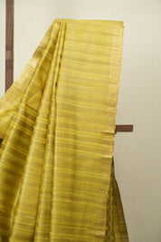 Lemon Yellow Tussar Silk Saree - SRYTSS1942