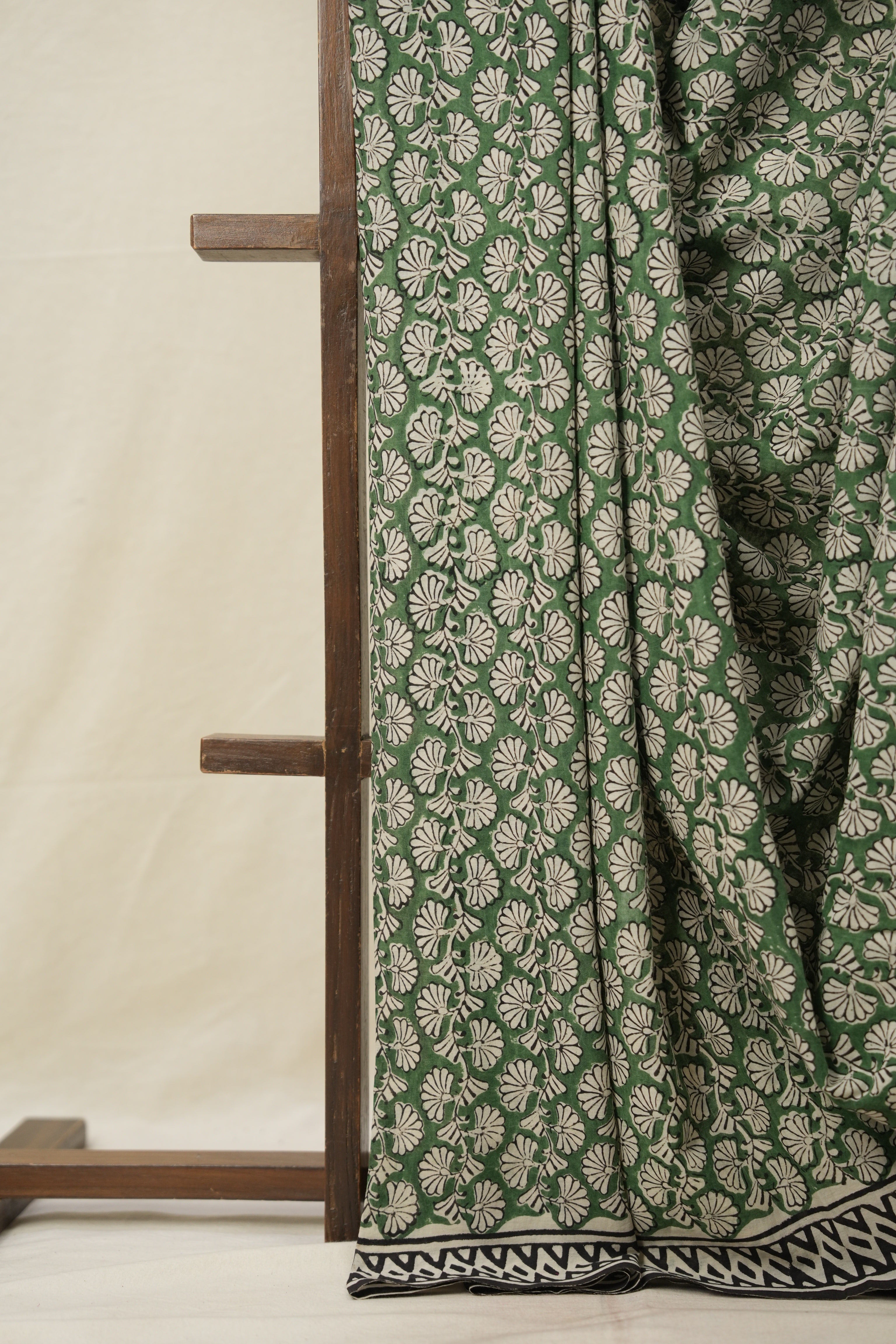 Parrot Green Black HBP Cotton Saree - SRPGBCS2848