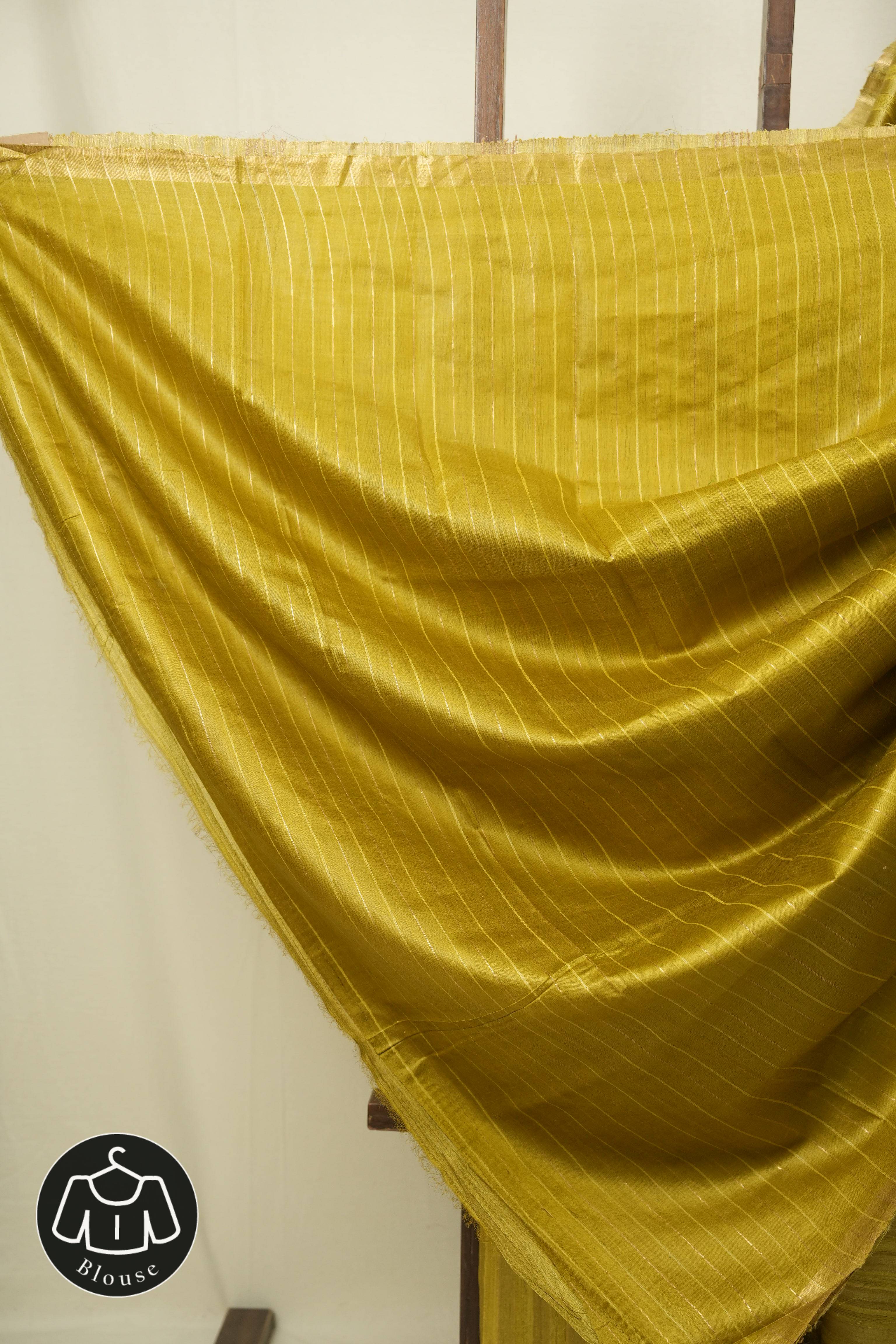 Lemon Yellow Tussar Silk Saree - SRYTSS1942