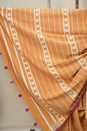 Orange HBP Cotton Saree - SROCS3315