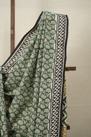 Parrot Green Black HBP Cotton Saree - SRPGBCS2848