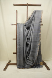 Slate Grey Tussar Silk Saree - SRGTSS1939
