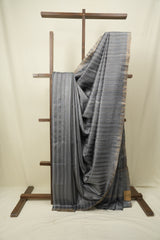 Slate Grey Tussar Silk Saree - SRGTSS1939