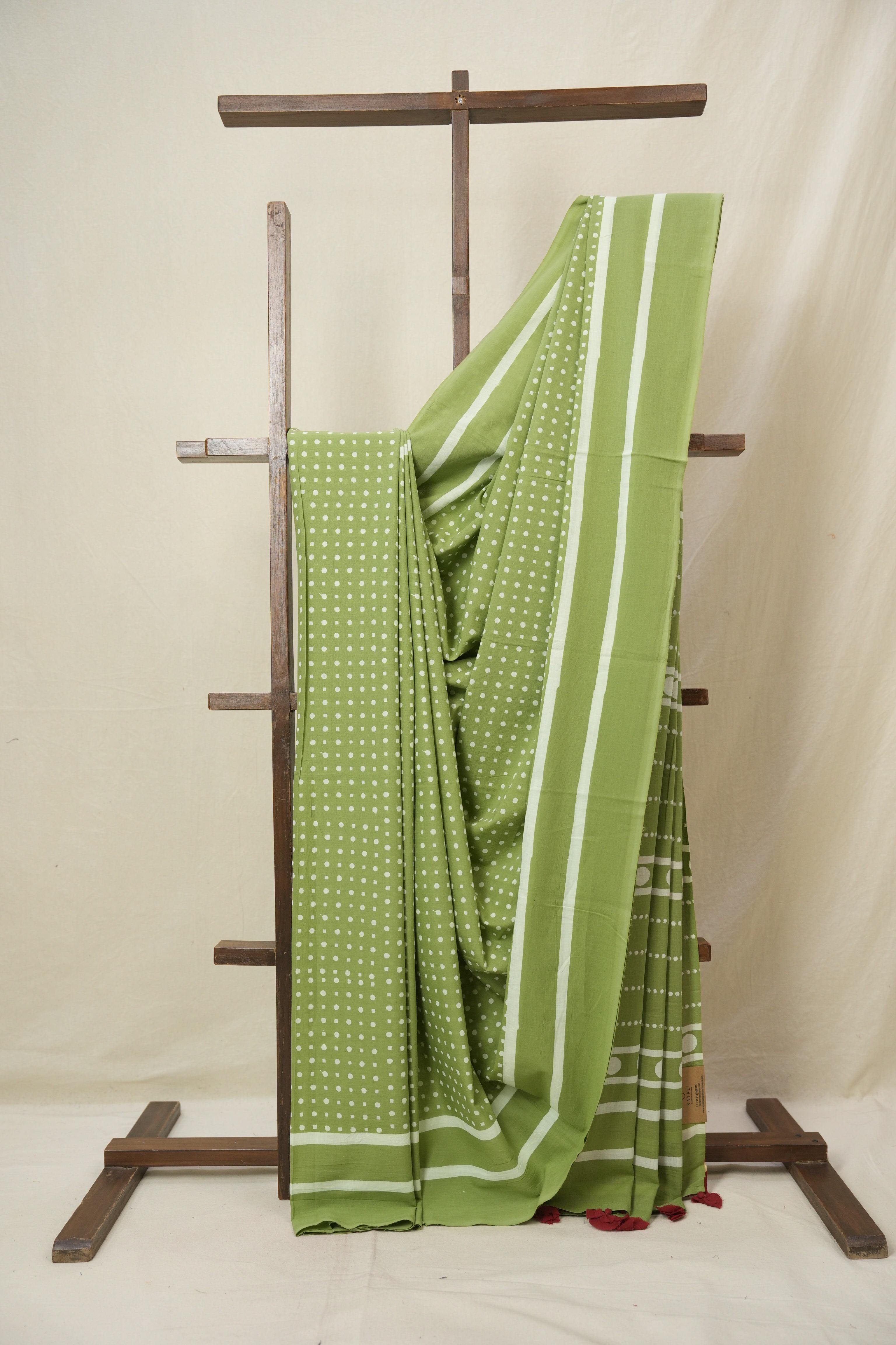 Green HBP Cotton Saree - SRGCS3312