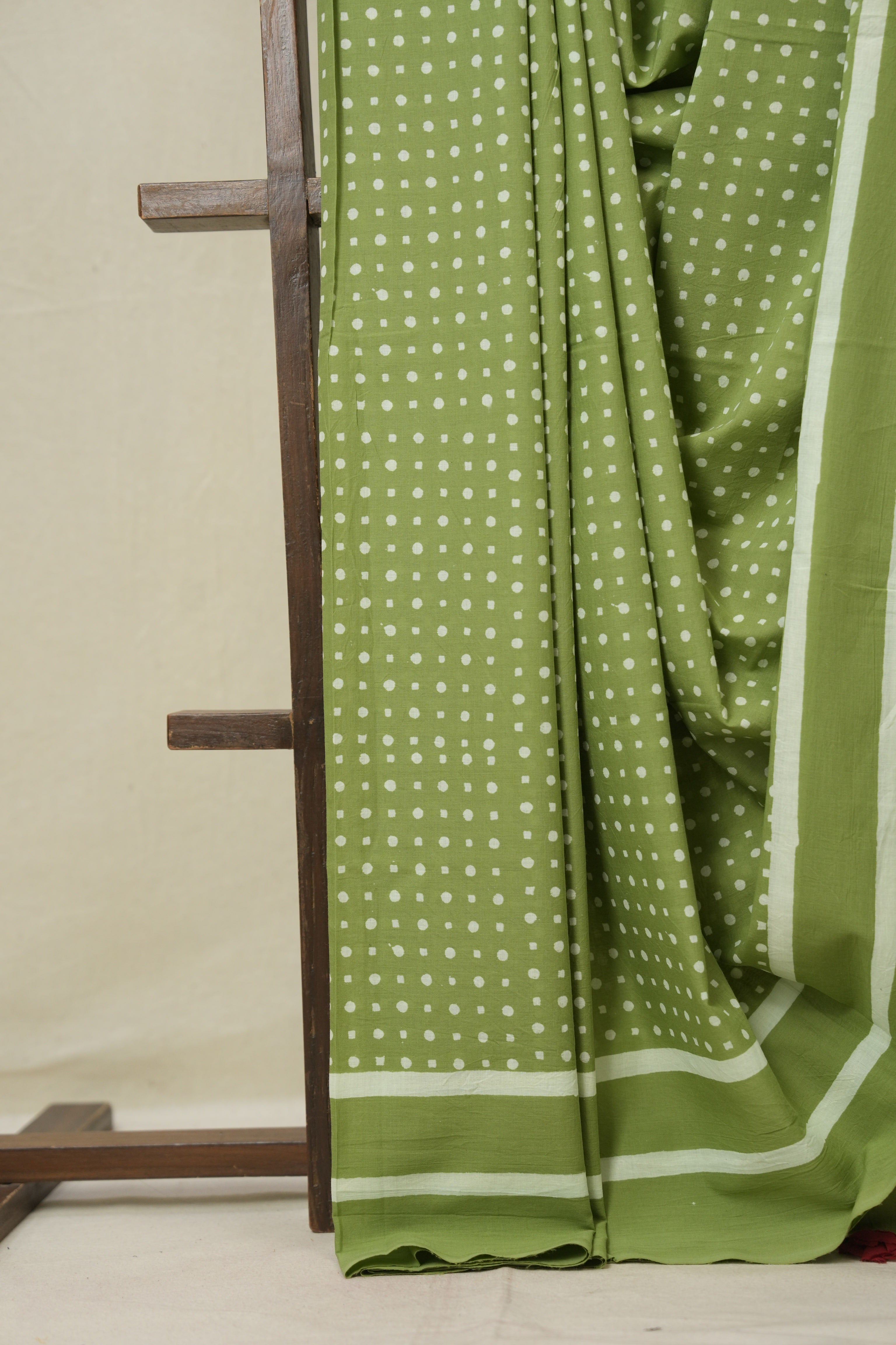 Green HBP Cotton Saree - SRGCS3312