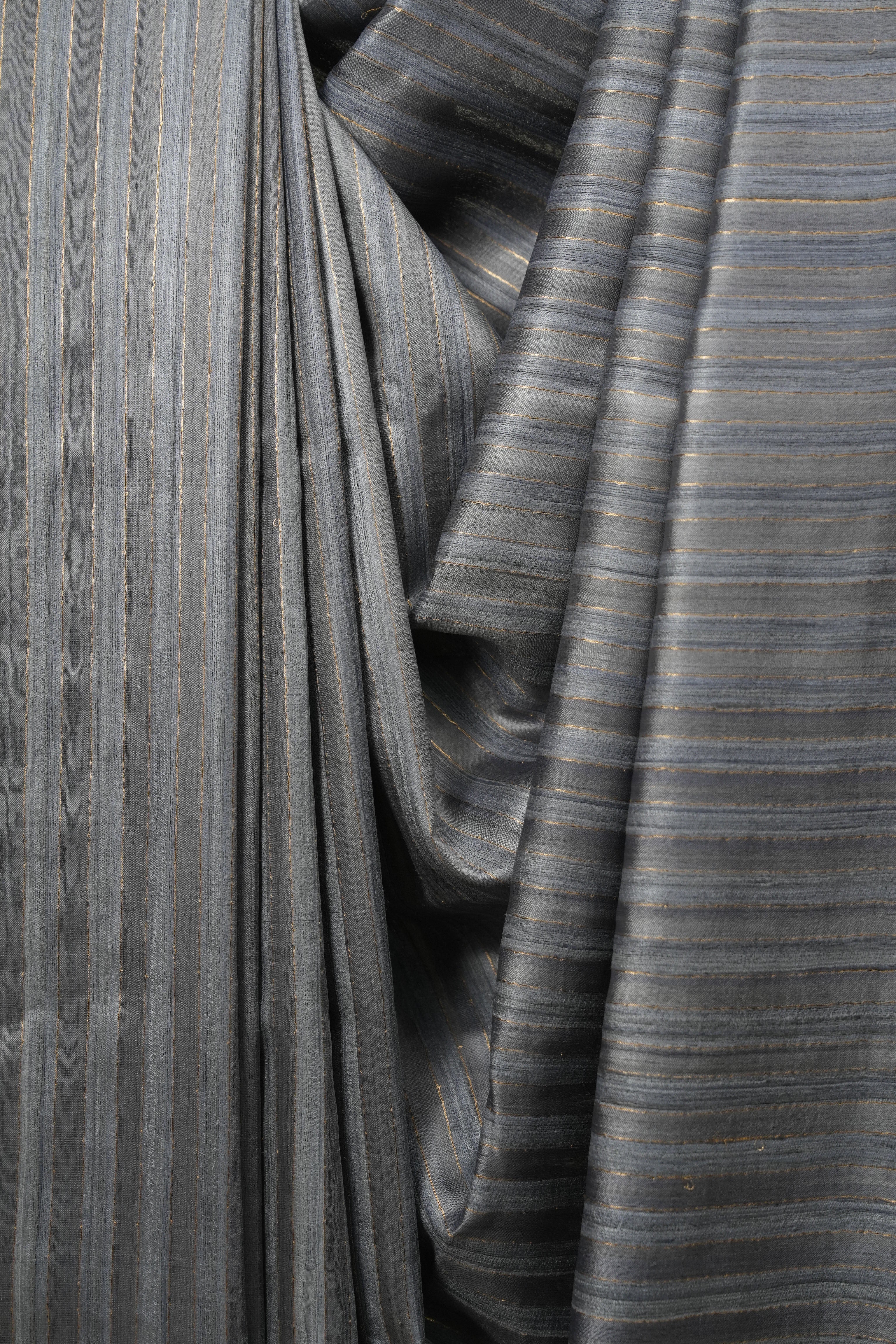 Slate Grey Tussar Silk Saree - SRGTSS1939