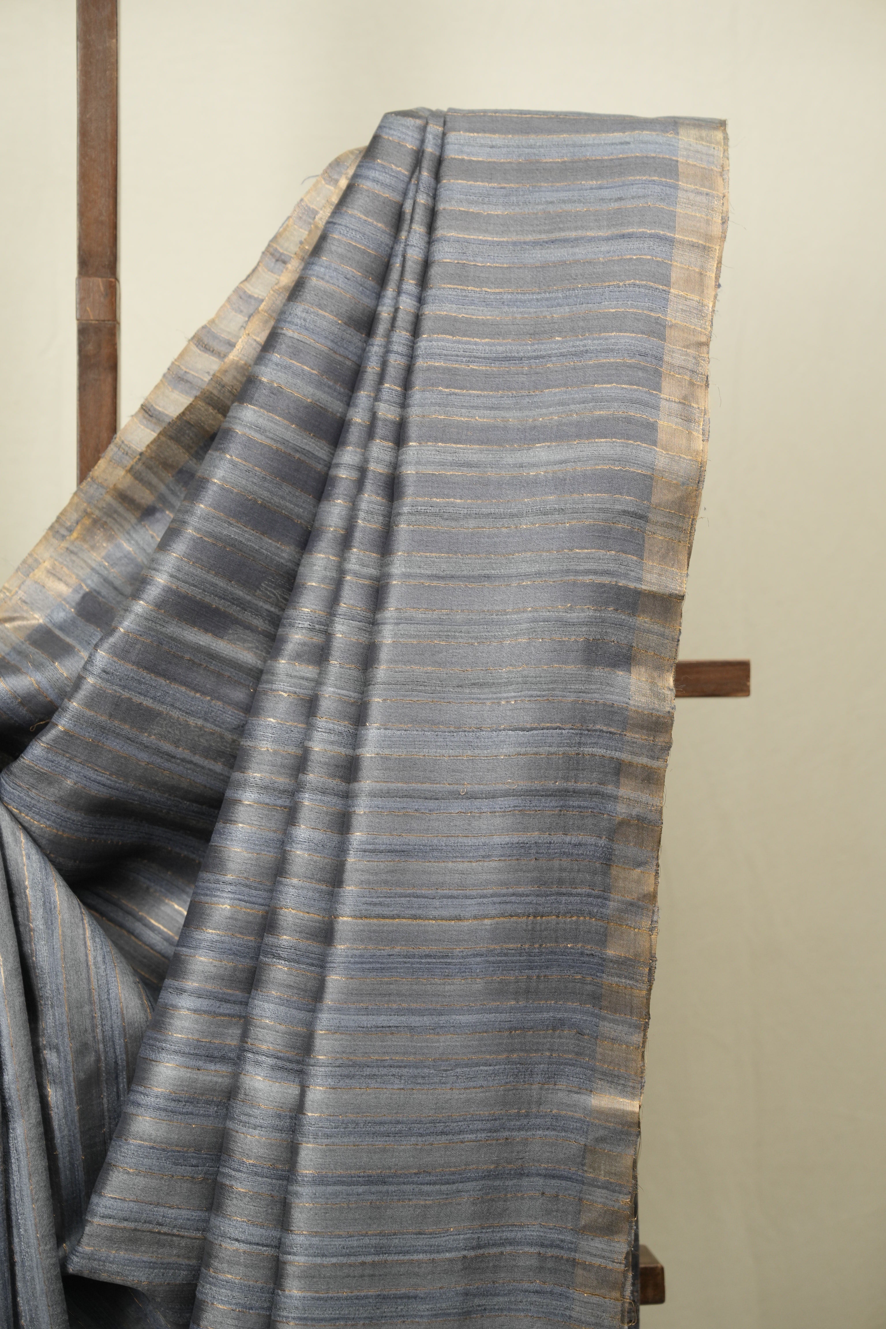 Slate Grey Tussar Silk Saree - SRGTSS1939