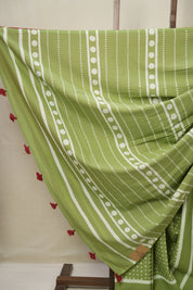 Light Green HBP Cotton Saree- SRLGCS3266