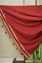 Light Green HBP Cotton Saree- SRLGCS3266