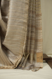 Grey Tussar Silk Saree - SRGTSS1944
