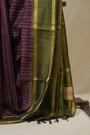 Purple Raw Silk Saree - SRMRSS983