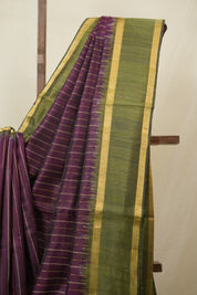 Purple Raw Silk Saree - SRMRSS983