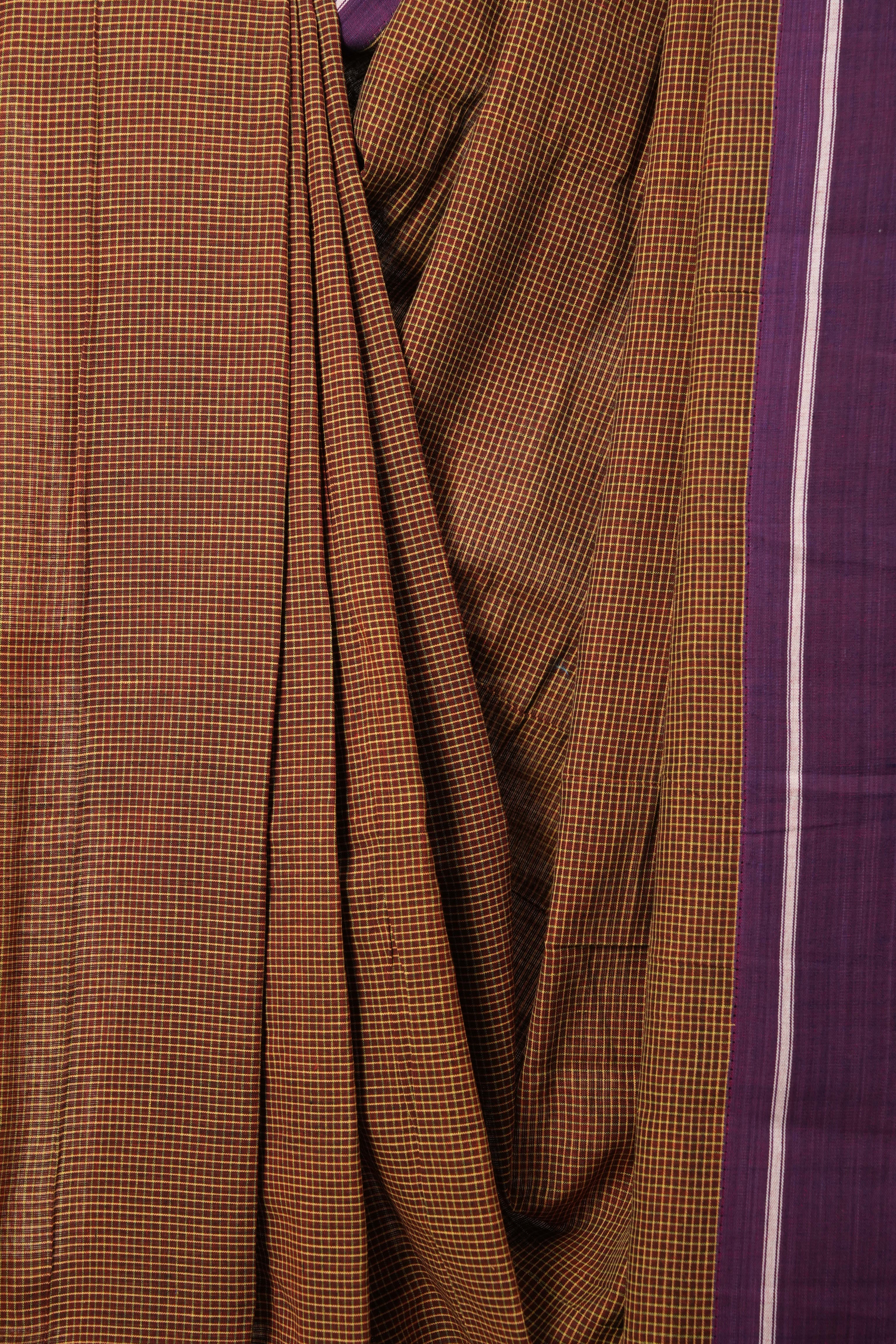 Maroon Patteda Anchu Saree - SRMPAS185