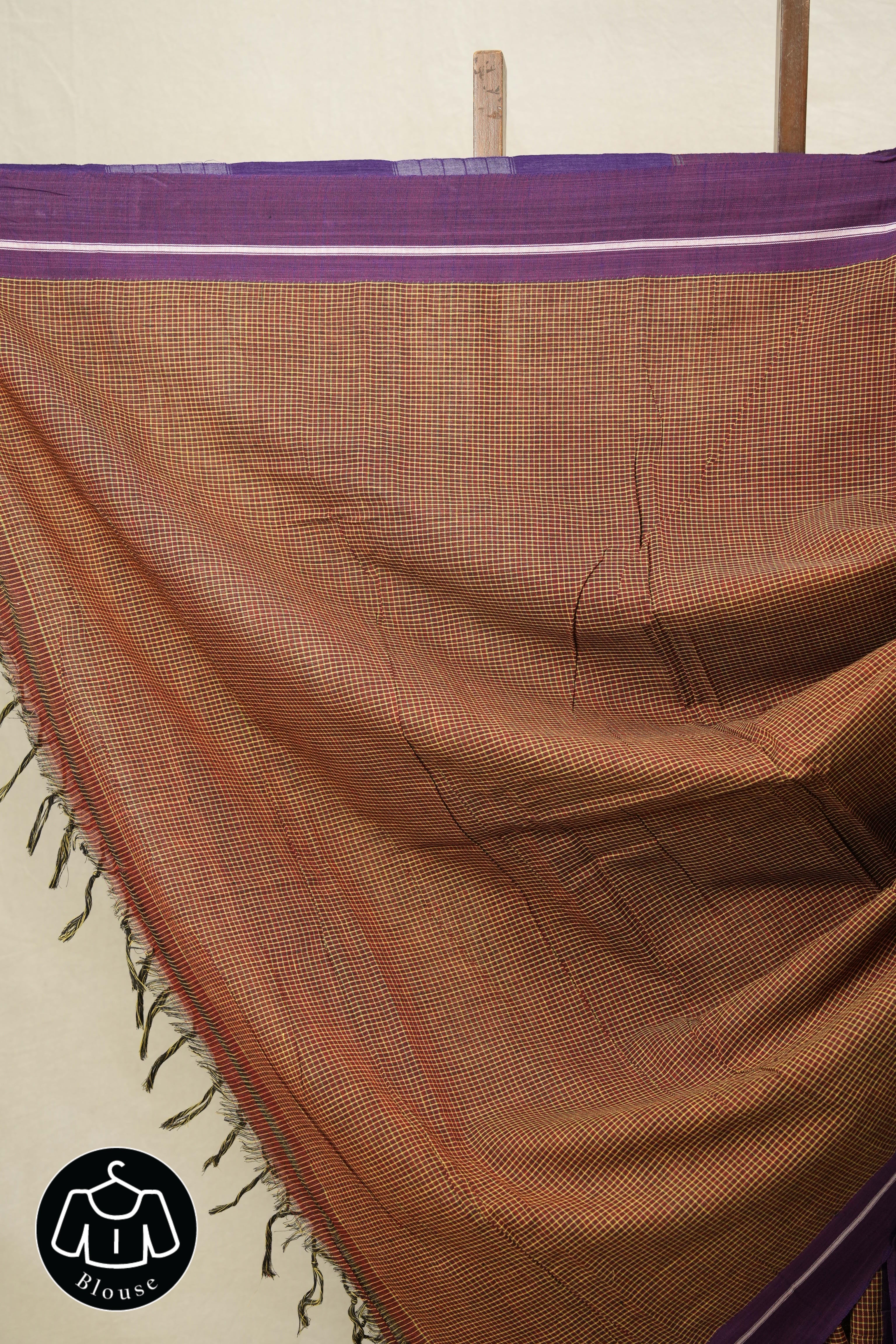 Maroon Patteda Anchu Saree - SRMPAS185