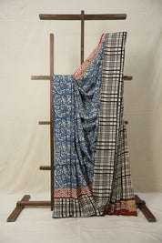 Sky Blue HBP Cotton Saree - SRSBCS2844