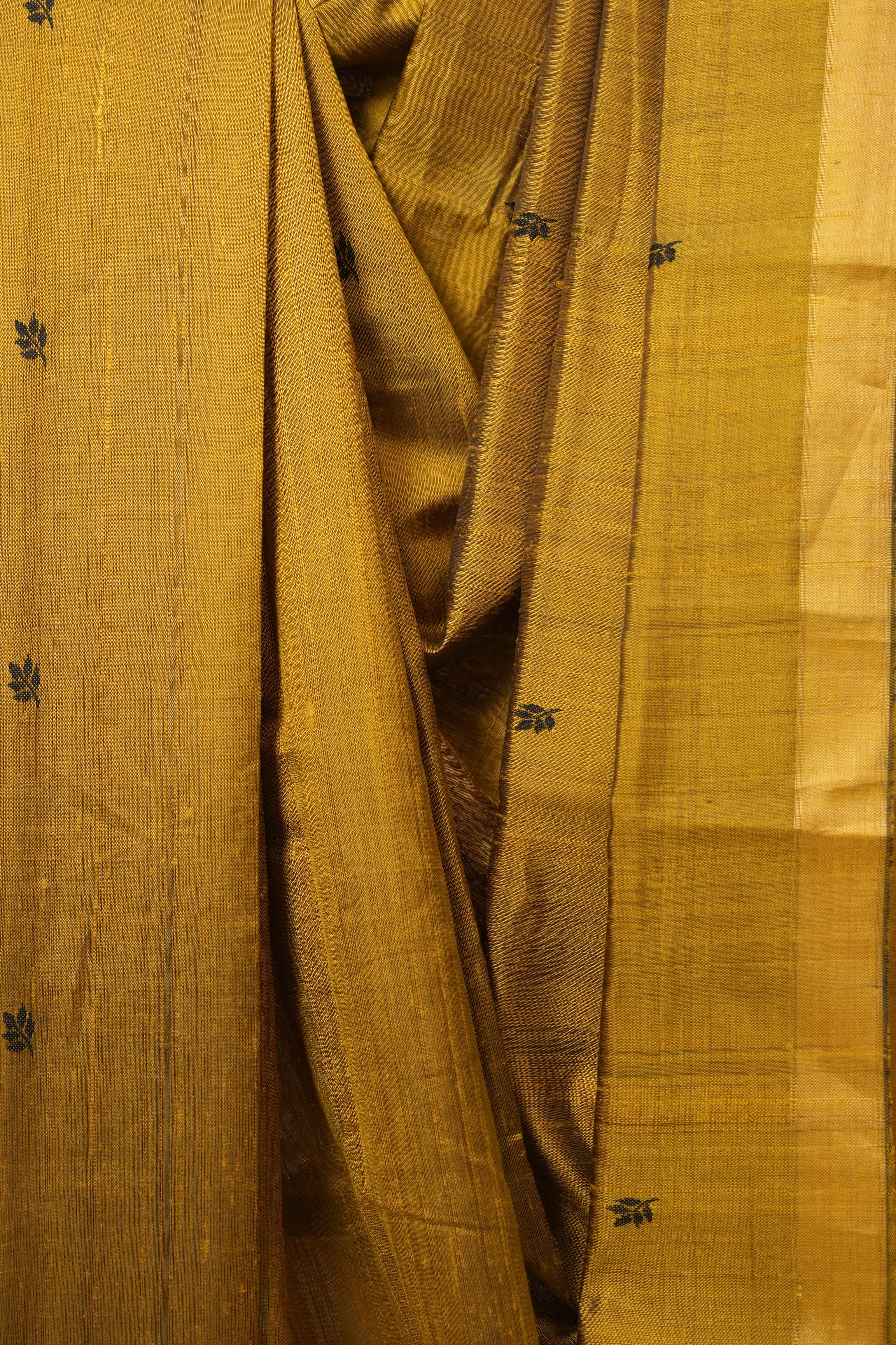Mustard Raw Silk Saree - SRMRSS972
