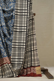 Sky Blue HBP Cotton Saree - SRSBCS2844