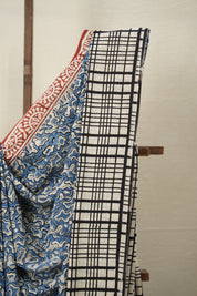 Sky Blue HBP Cotton Saree - SRSBCS2844