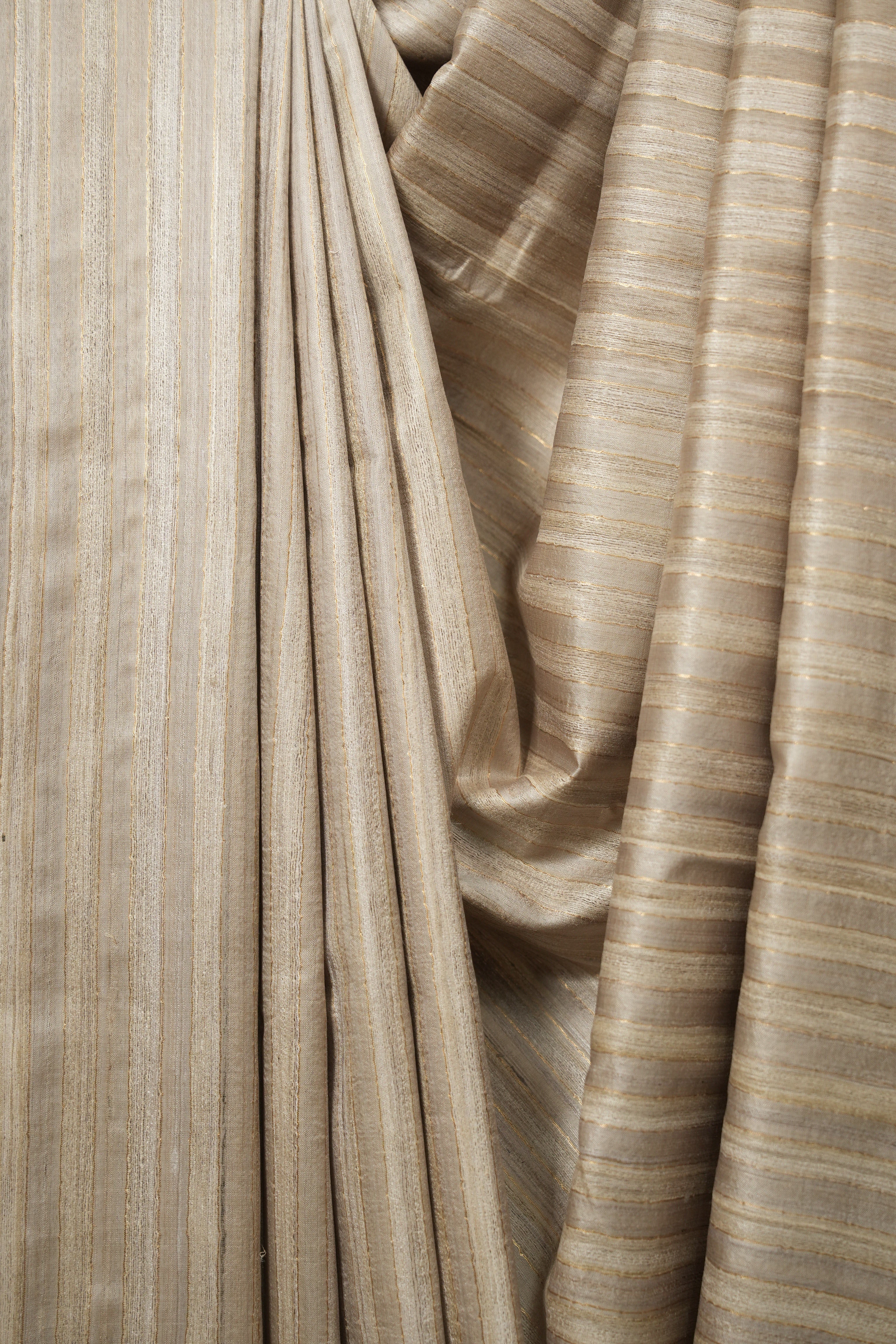 Beige Tussar Silk Saree - SRBTSS1945