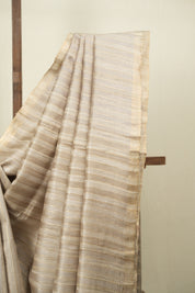 Beige Tussar Silk Saree - SRBTSS1945