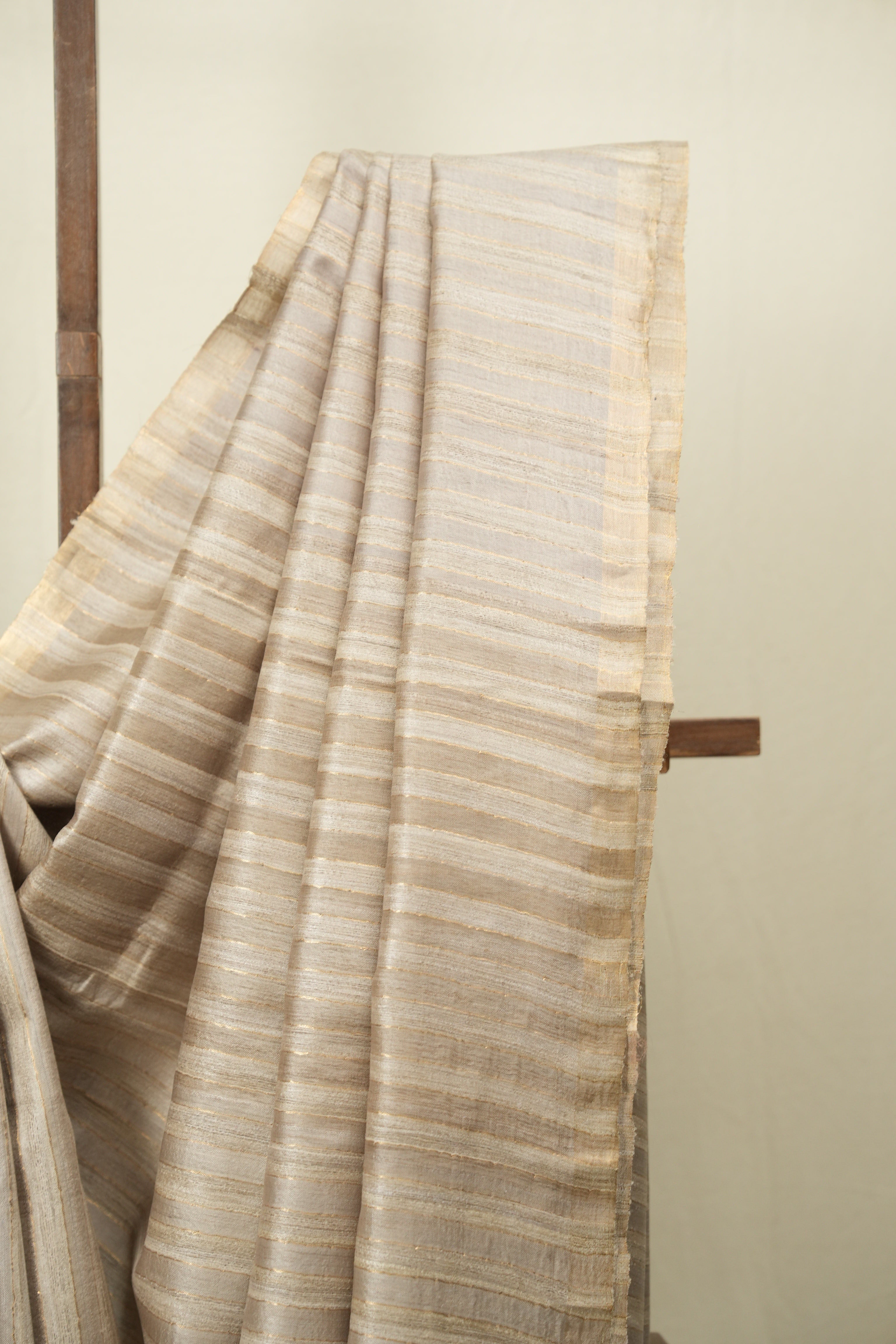 Beige Tussar Silk Saree - SRBTSS1945