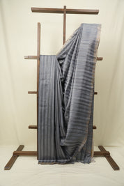 Slate Grey Tussar Silk Saree - SRGTSS1941