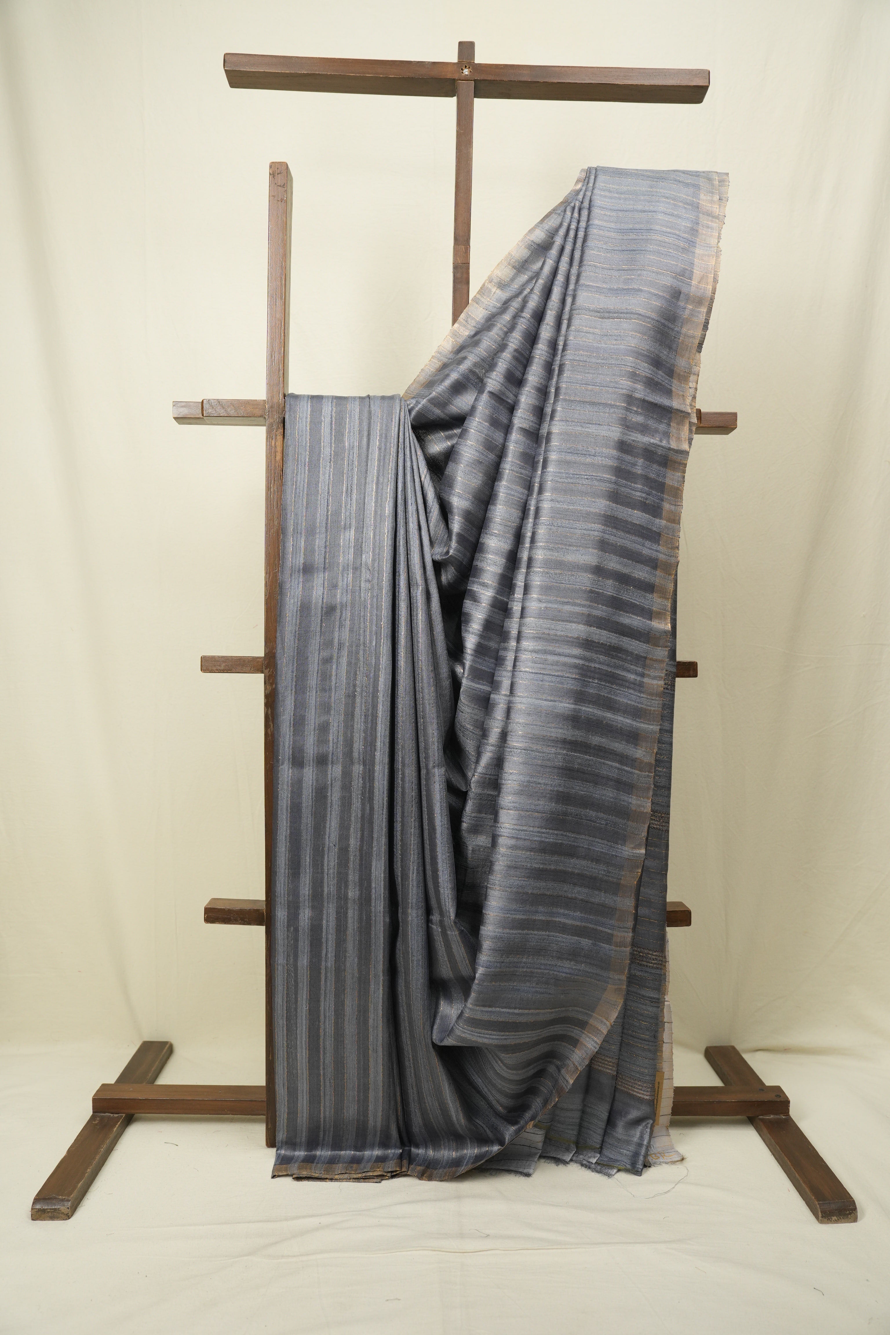 Slate Grey Tussar Silk Saree - SRGTSS1941