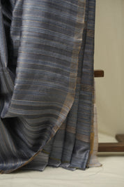 Slate Grey Tussar Silk Saree - SRGTSS1941