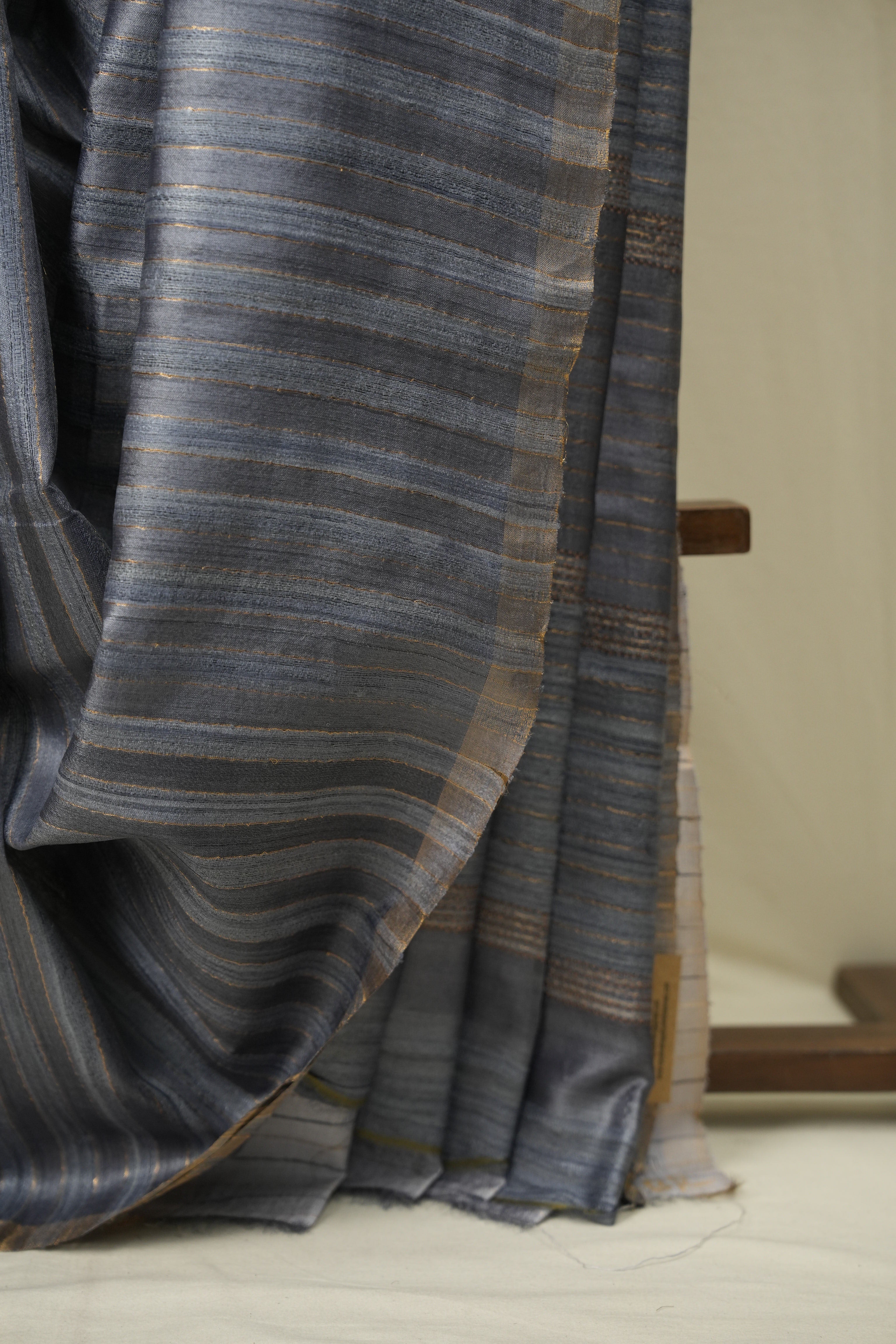 Slate Grey Tussar Silk Saree - SRGTSS1941
