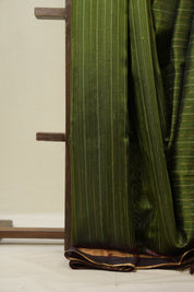 Green Raw Silk Saree - SRGRSS975