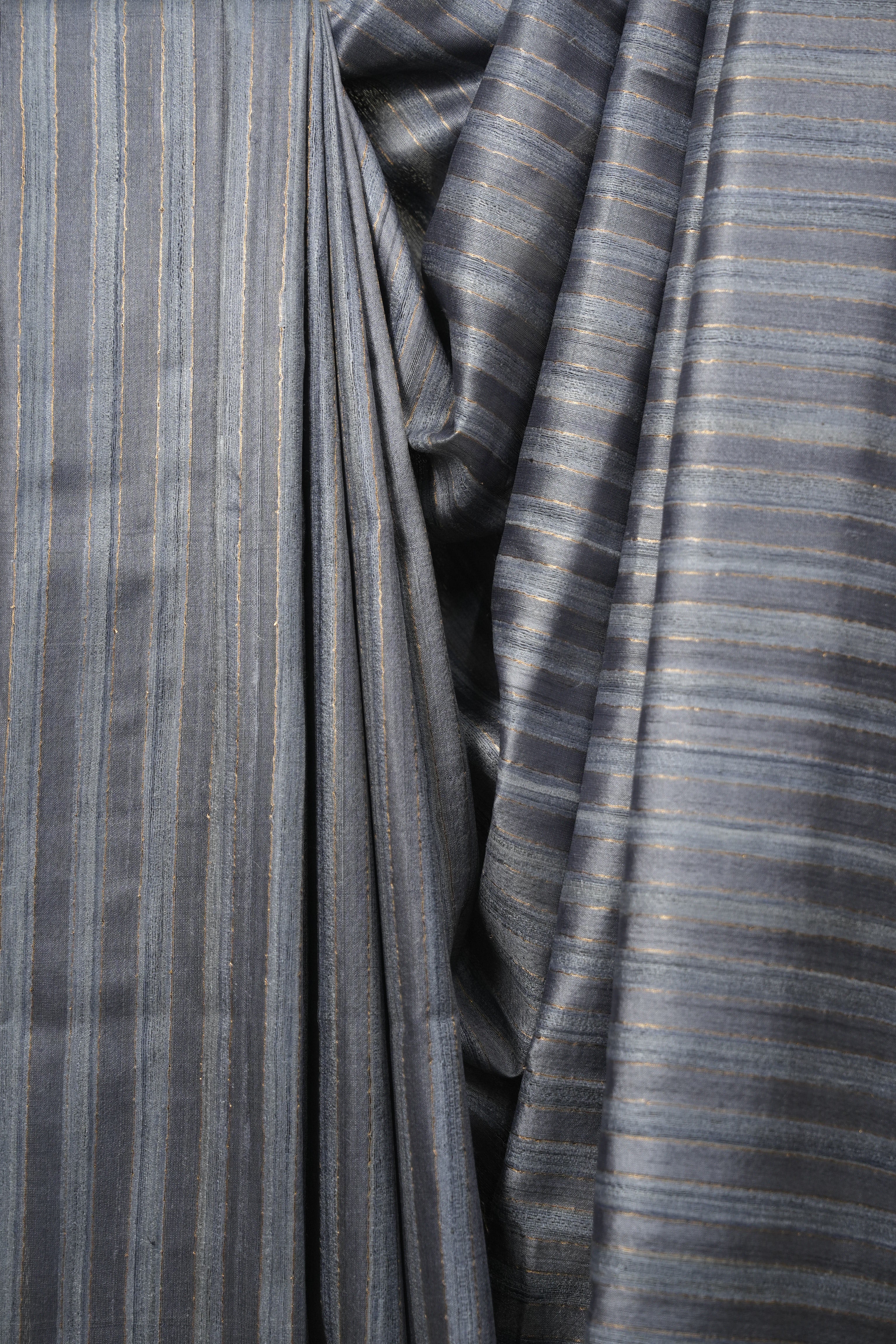 Slate Grey Tussar Silk Saree - SRGTSS1941