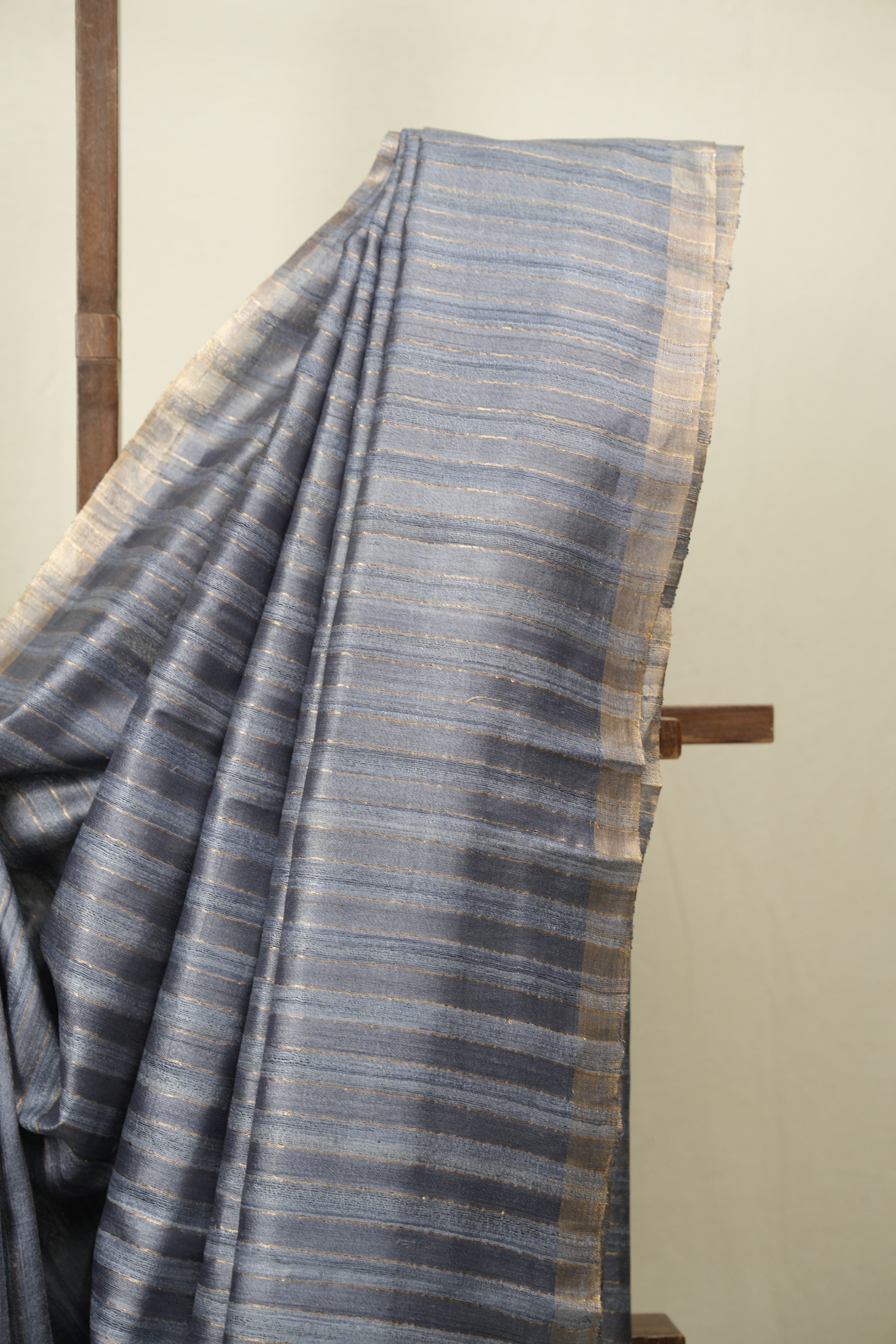 Slate Grey Tussar Silk Saree - SRGTSS1941