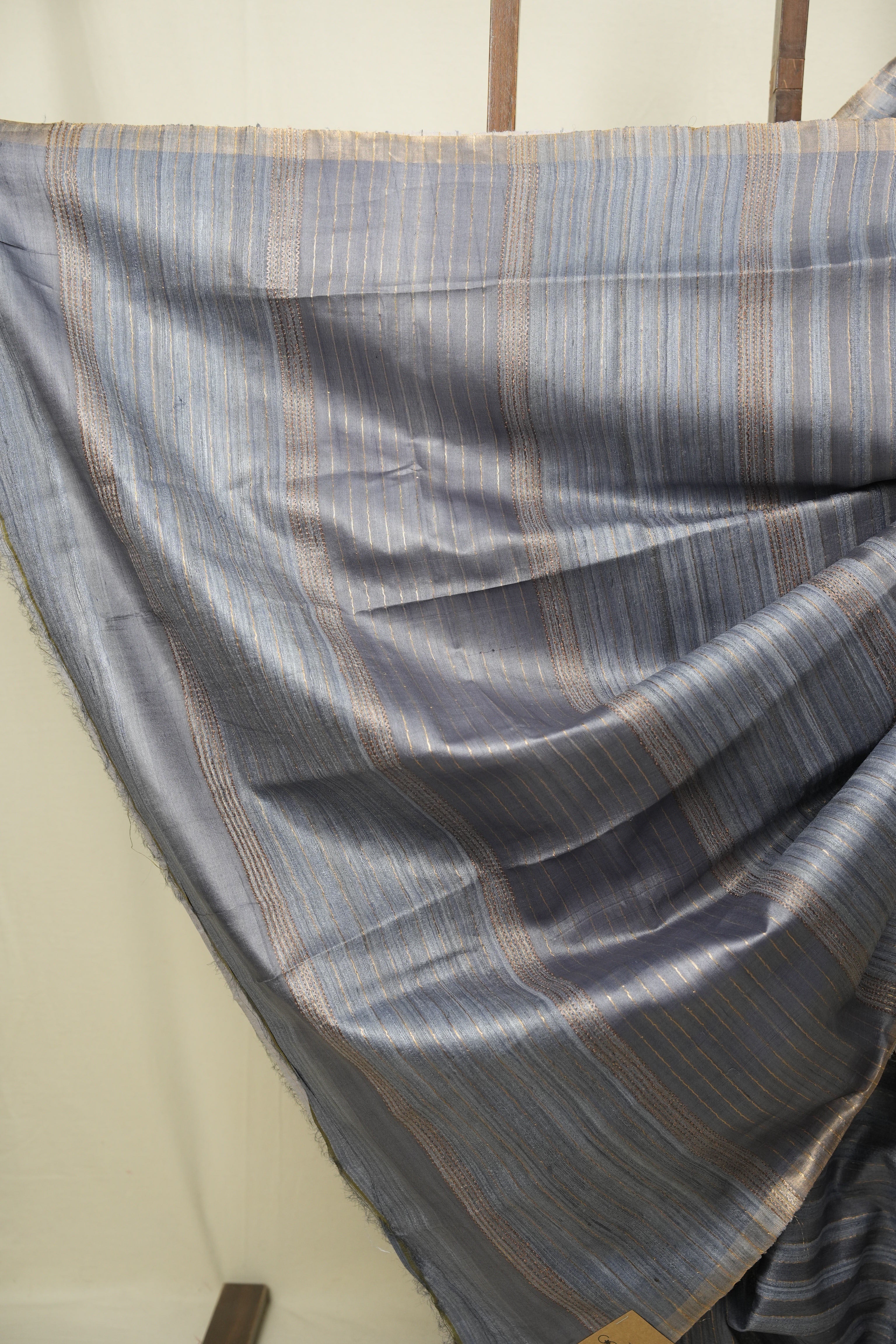Slate Grey Tussar Silk Saree - SRGTSS1941