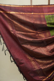 Green Raw Silk Saree - SRGRSS975