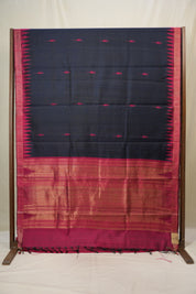 Blue Raw Silk Saree - SRBRSS977