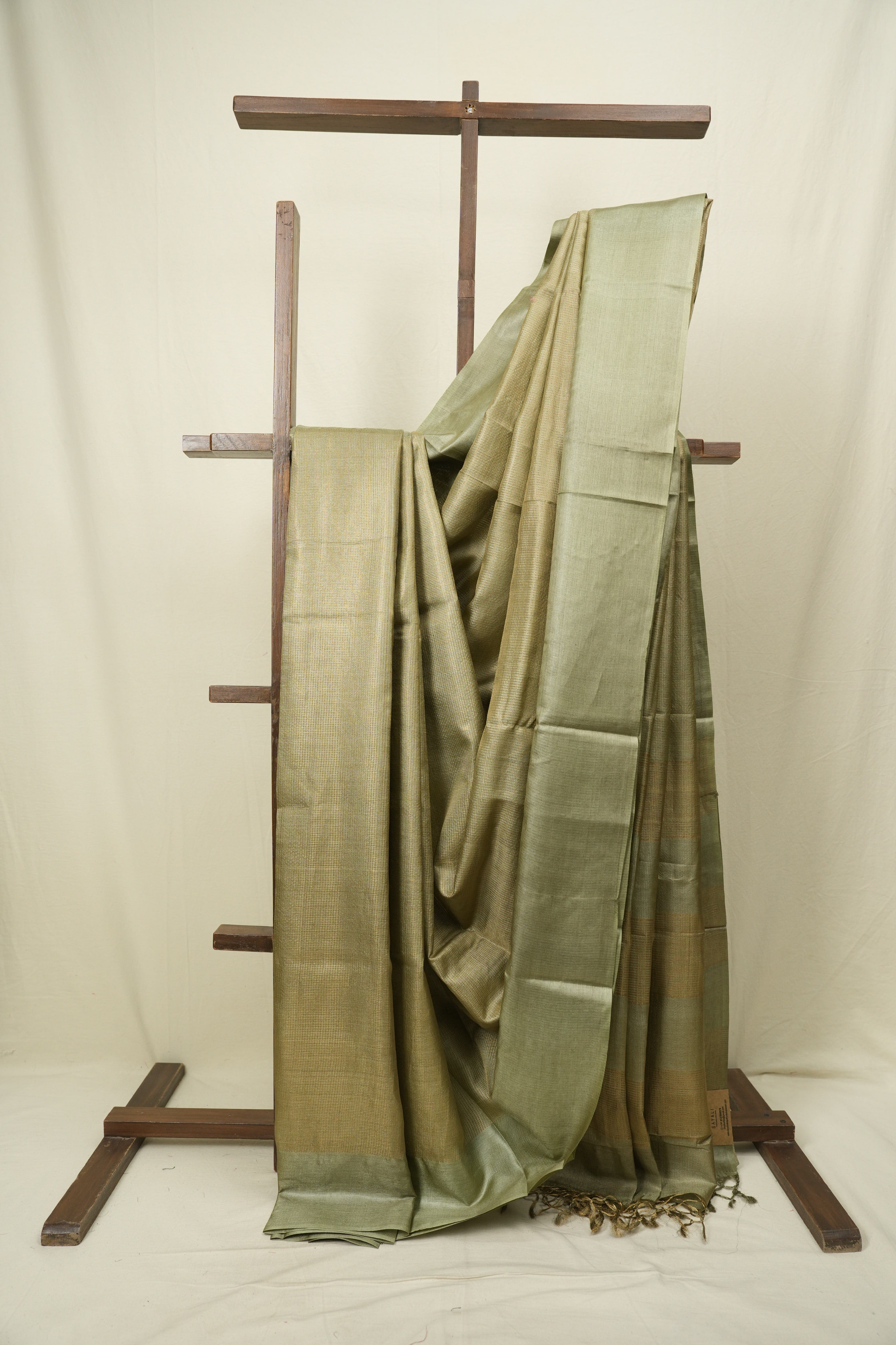 Sage Green Tussar Silk Saree - SRGTSS1930