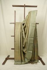 Sage Green Tussar Silk Saree - SRGTSS1930
