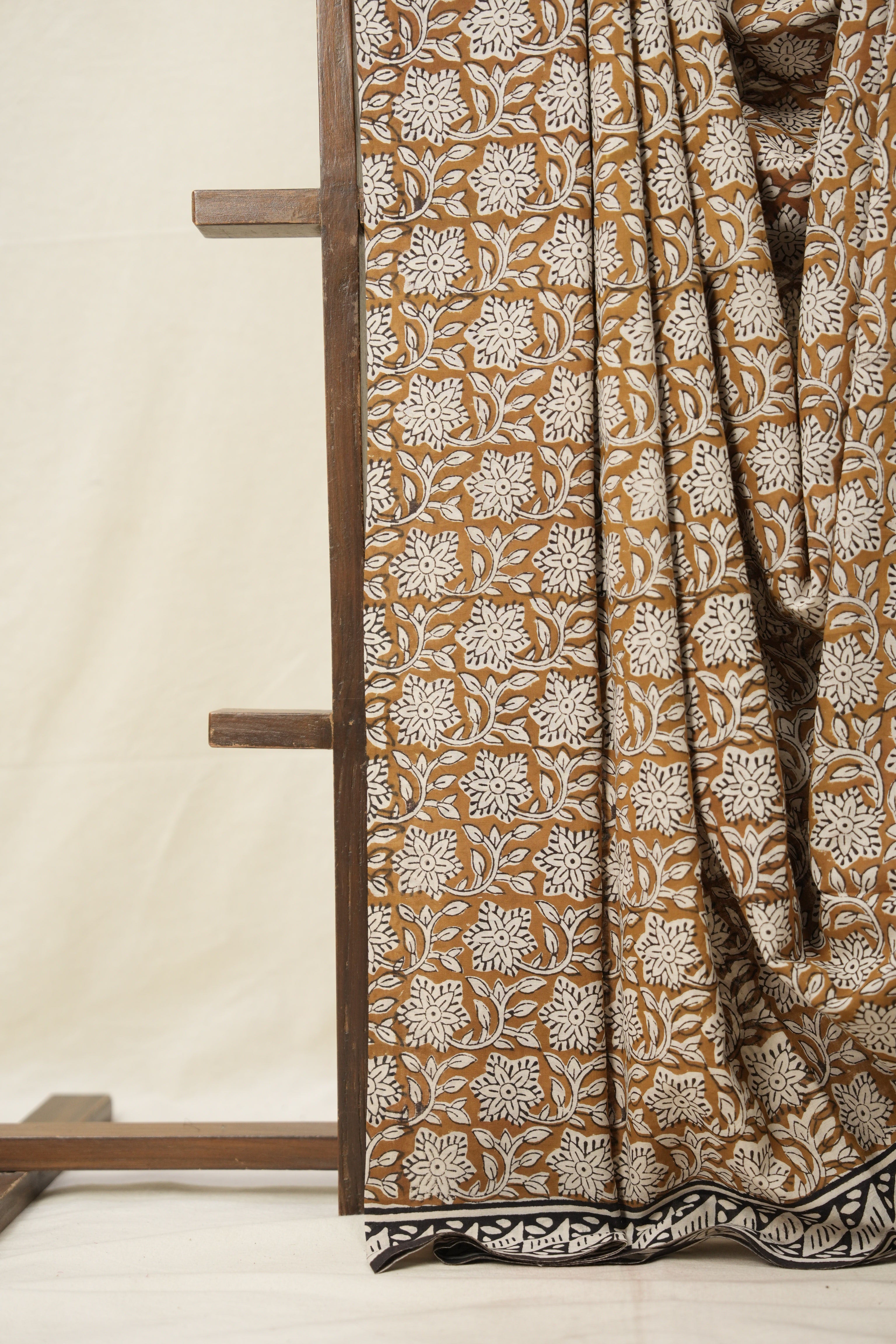 Golden Yellow HBP Cotton Saree - SRGYCS2840