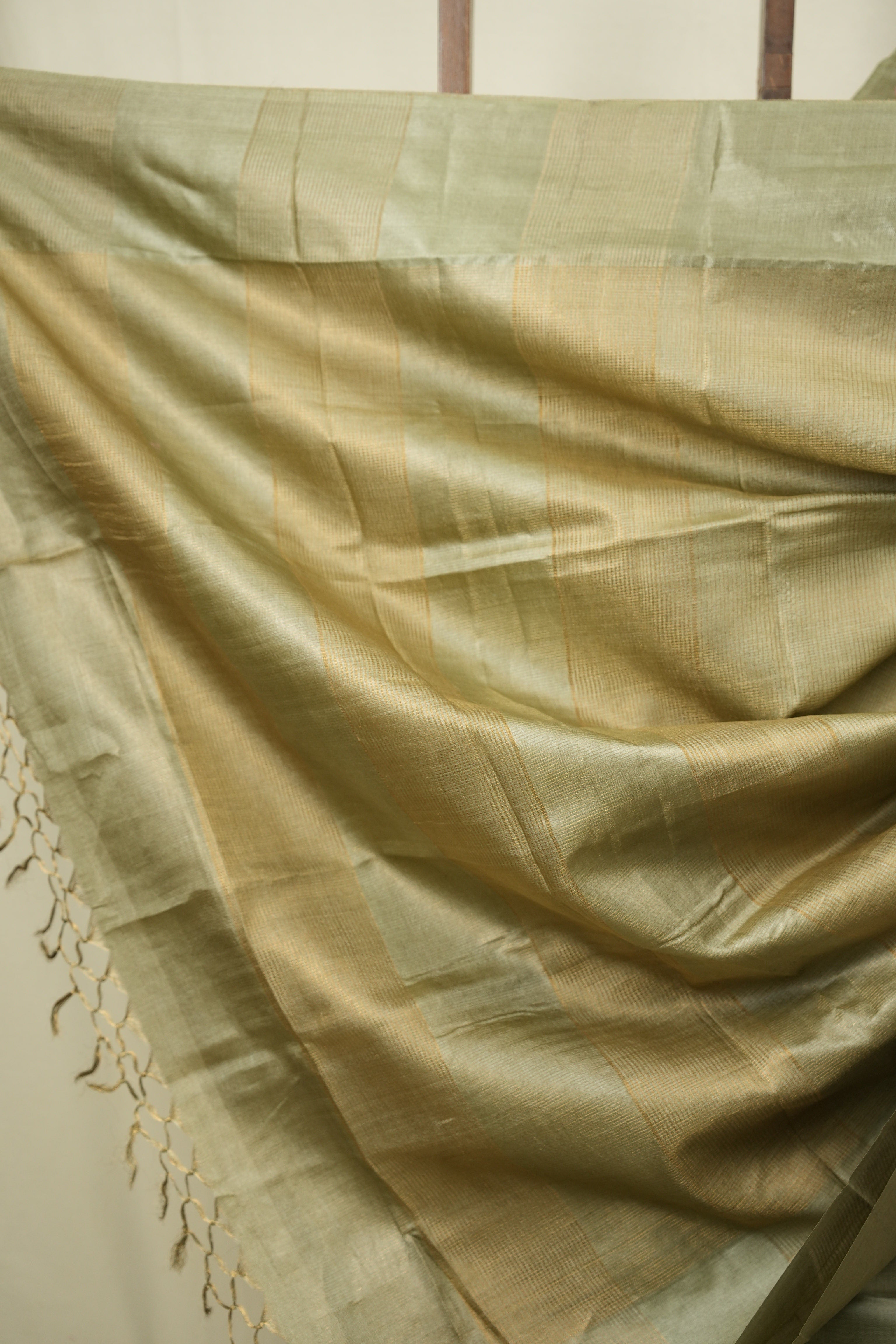 Sage Green Tussar Silk Saree - SRGTSS1930