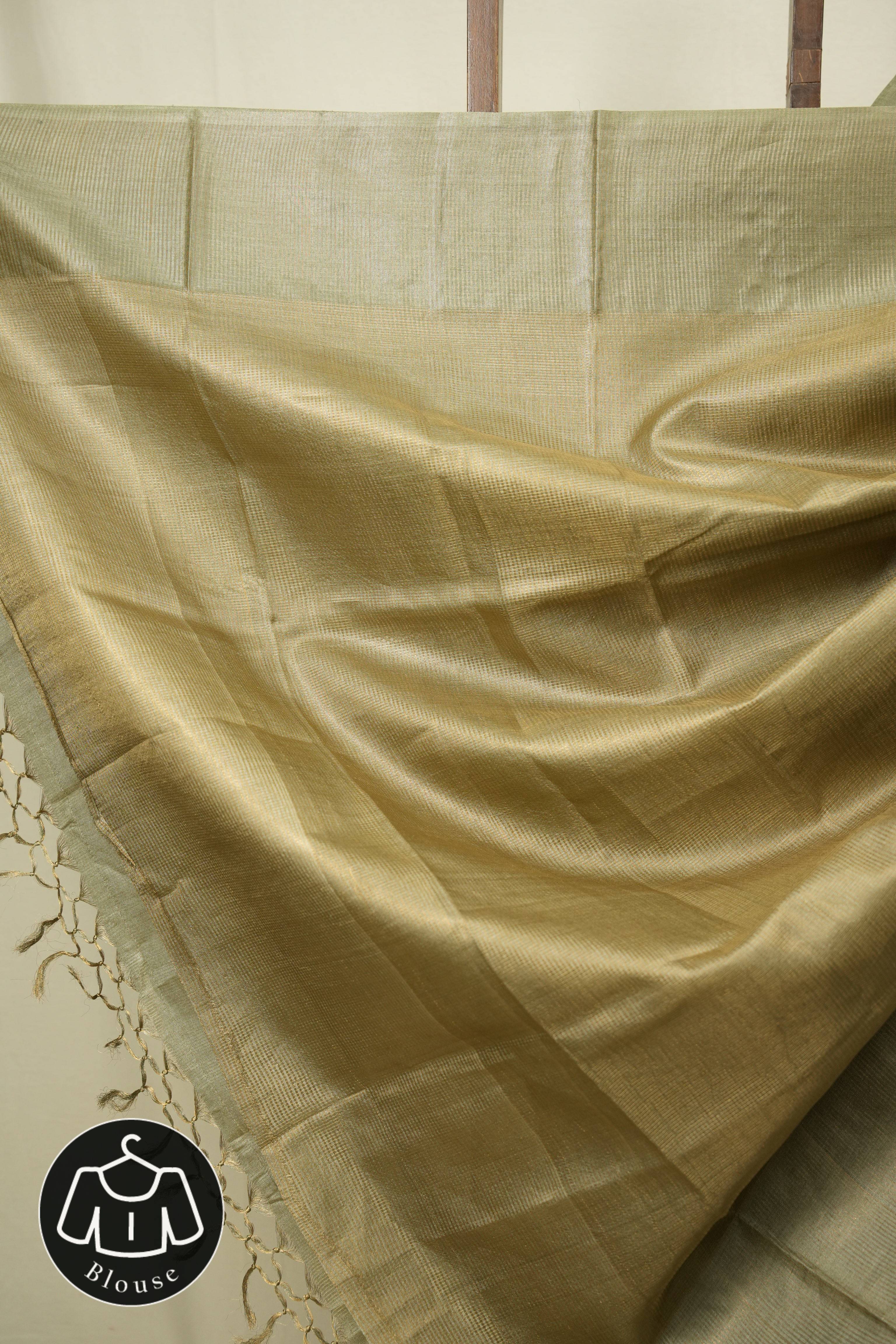 Sage Green Tussar Silk Saree - SRGTSS1930