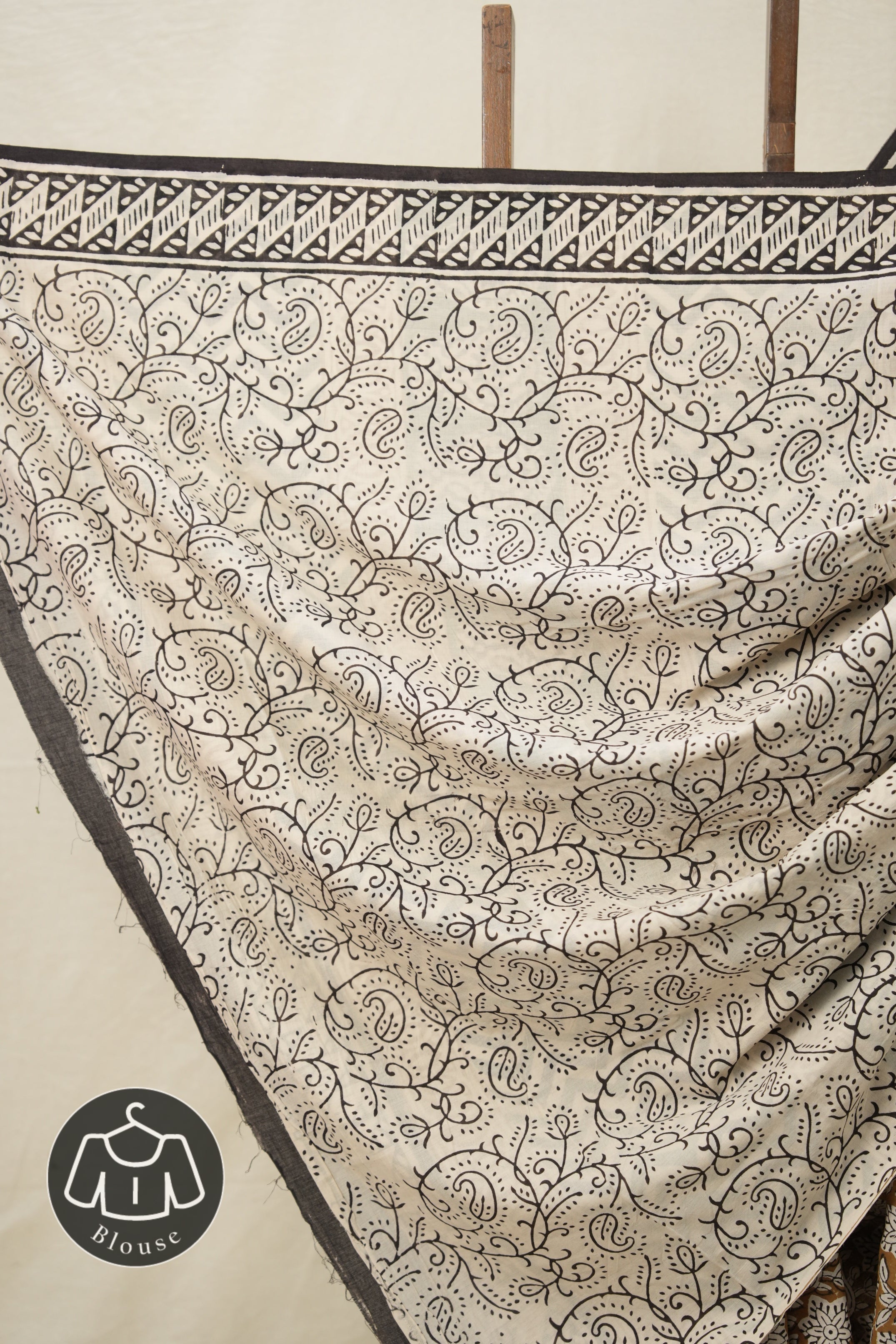 Golden Yellow HBP Cotton Saree - SRGYCS2840