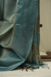 Teal Tussar Silk Saree - SRTTSS1929