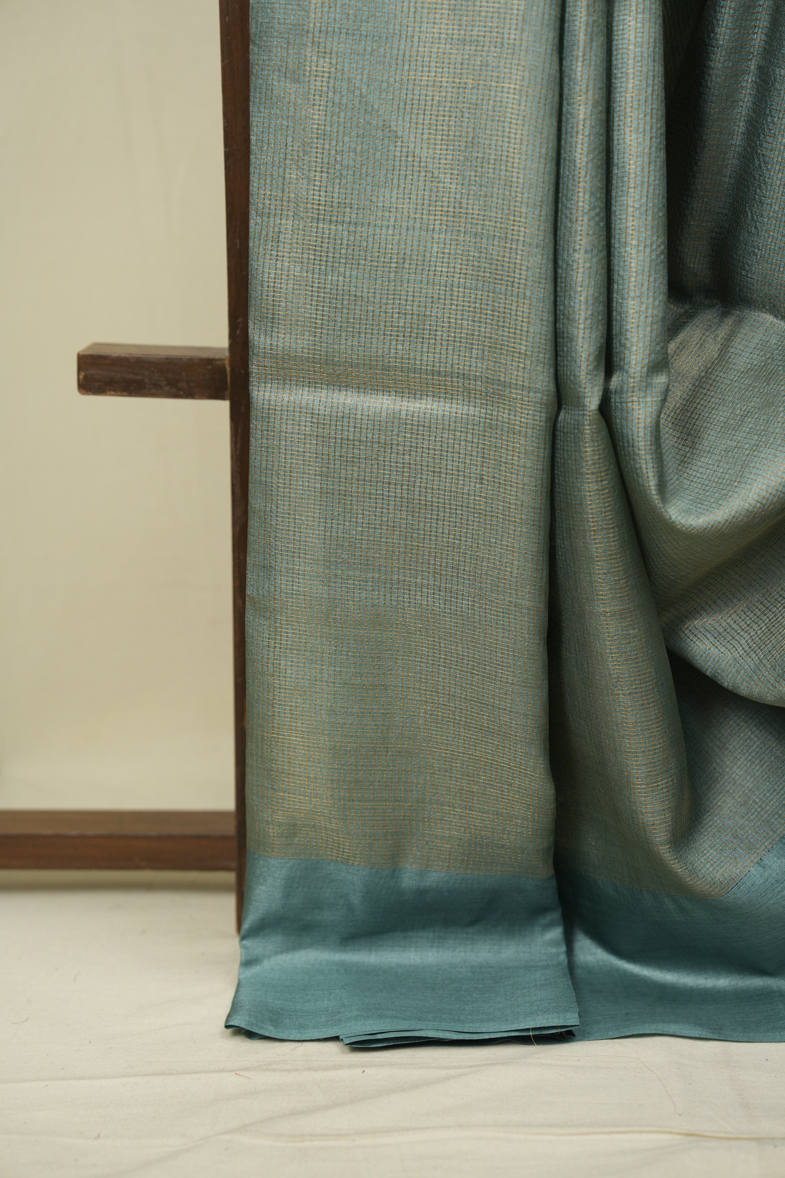 Teal Tussar Silk Saree - SRTTSS1929