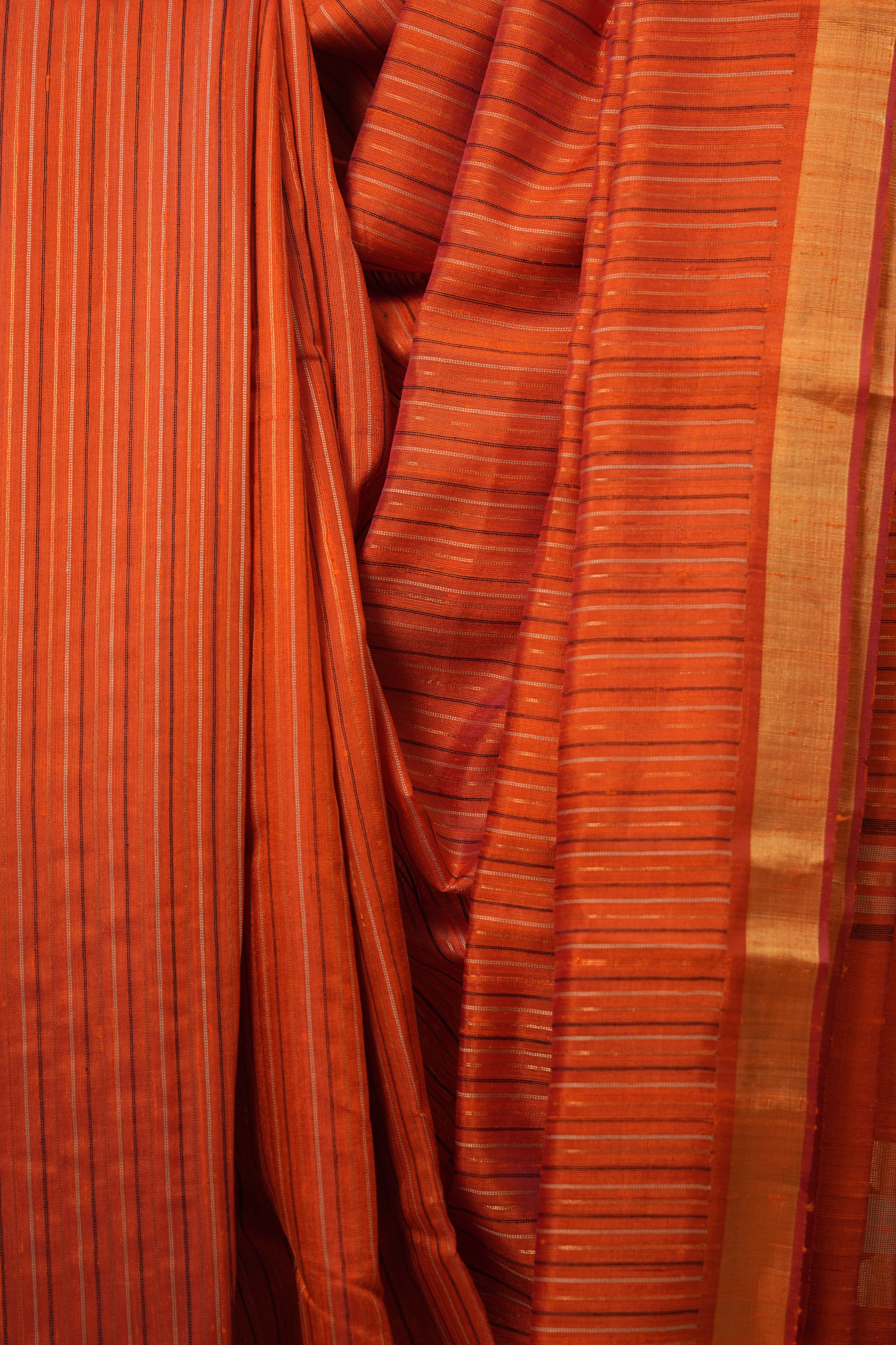 Orange Raw Silk Saree - SRORSS986